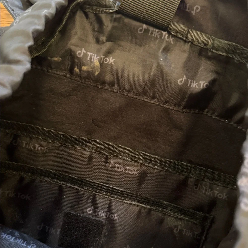 Black TikTok Logo Full Size Backpack